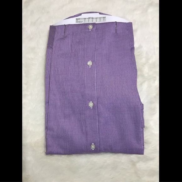 NWT $125 BOSS Hugo Boss Miles‎ Sharp Fit Check Shirt in Purple [SZ 16.5 ] - Picture 7 of 8